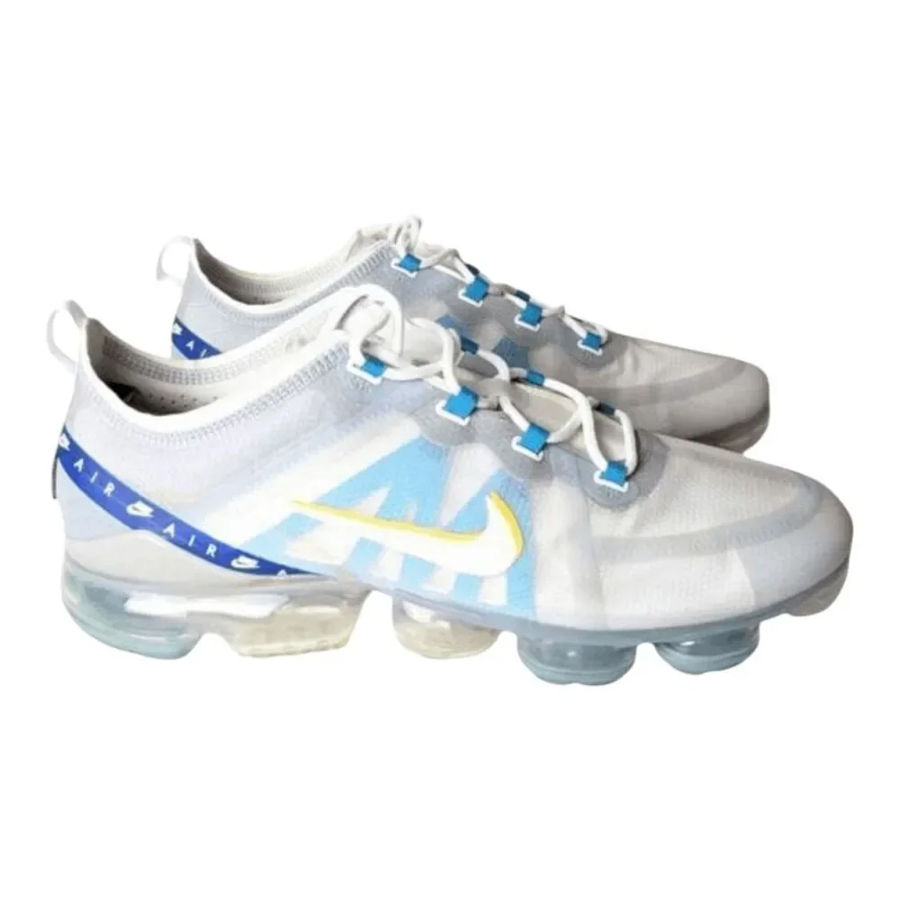 NIKE Air VaporMax 2019 'White University Gold Wolf Grey' Running Shoes Size 11.5